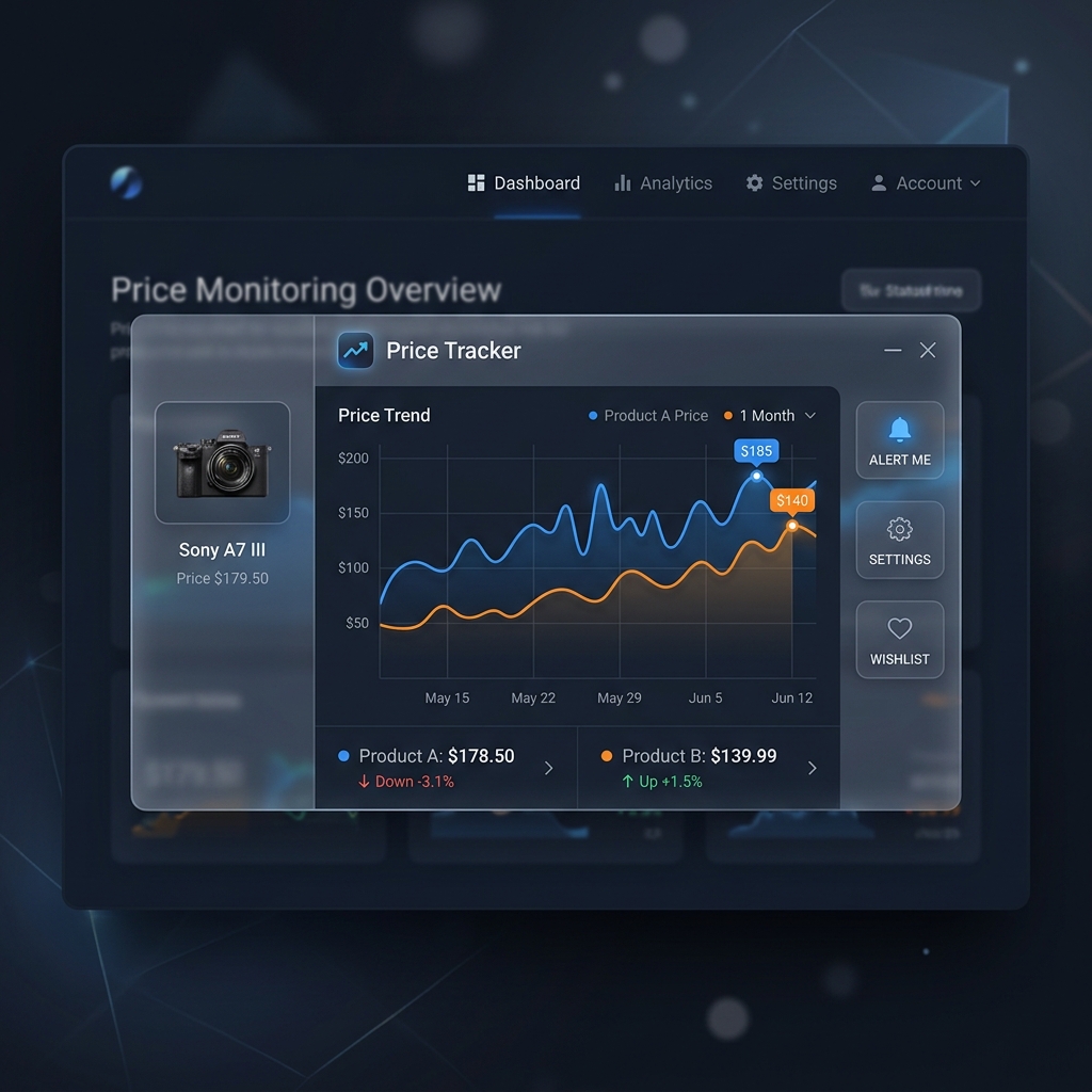 Browser Extension price graph mockup